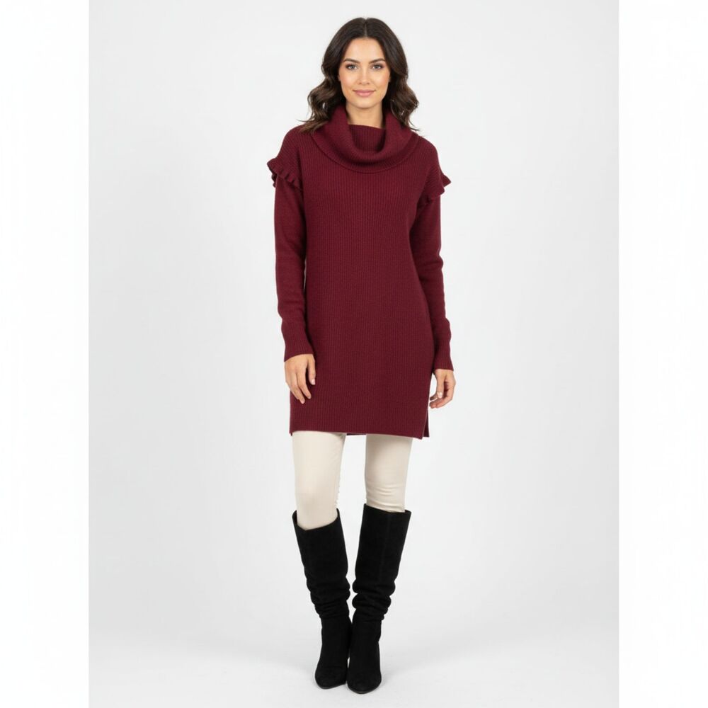 Design History 100% Cashmere Burgundy Red Drape Cowl Neck Vintage Sweater S - Picture 7 of 7